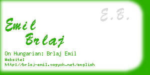 emil brlaj business card